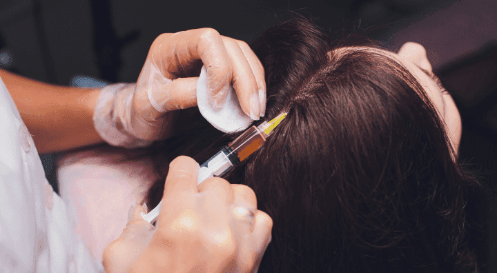 a women have taken GFC Hair treatment from facelit